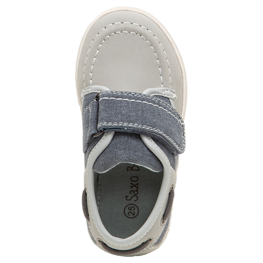 Baskets basses style bateau bi-matière avec scratch du 28 au 35 