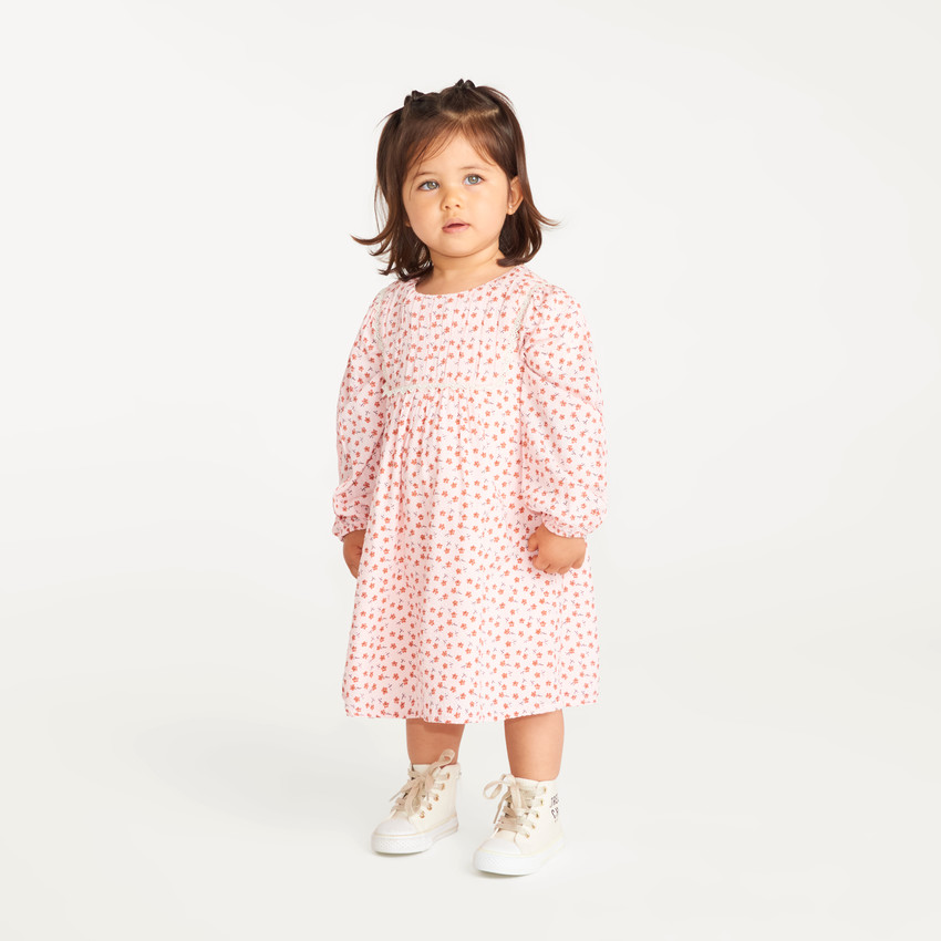 Robe bébé fille manches longues imprimé fleuri