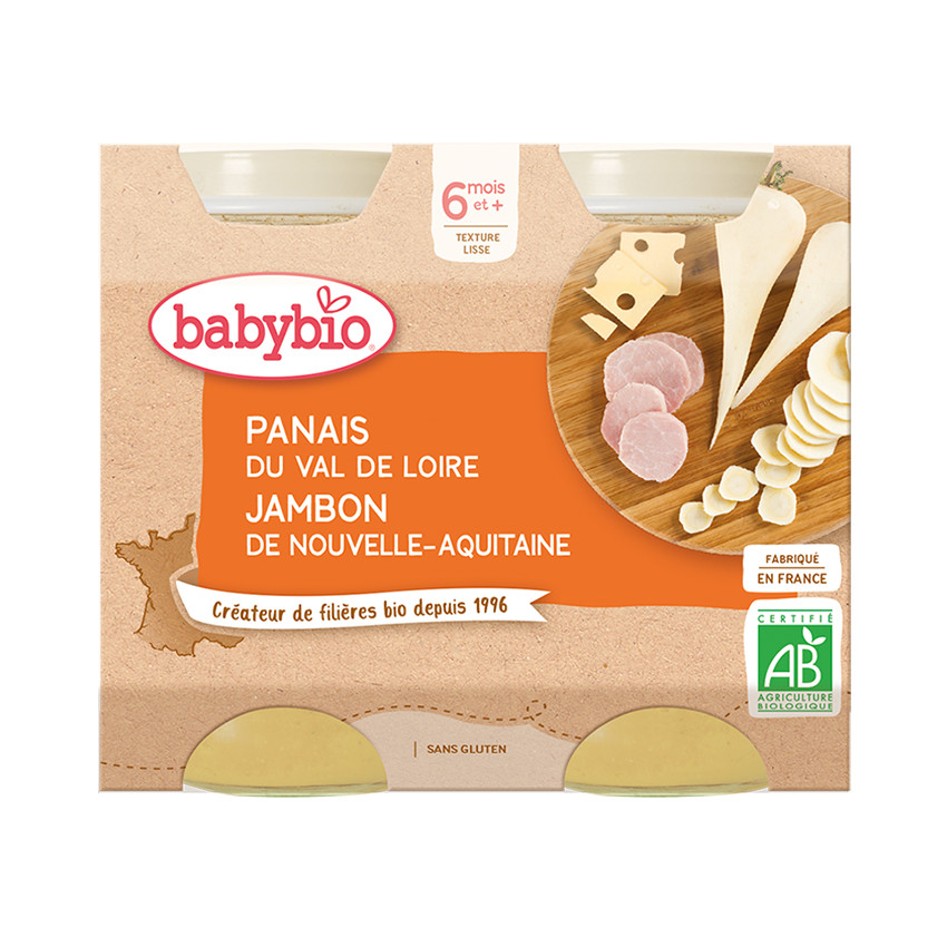Petit pot panais jambon gruyère bio - 2x200g 