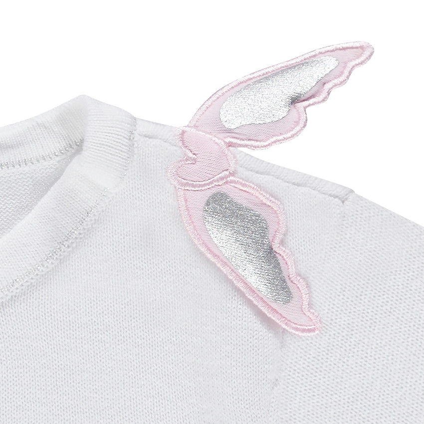 Gilet en tricot avec coeur ailé en relief sur l'épaule 