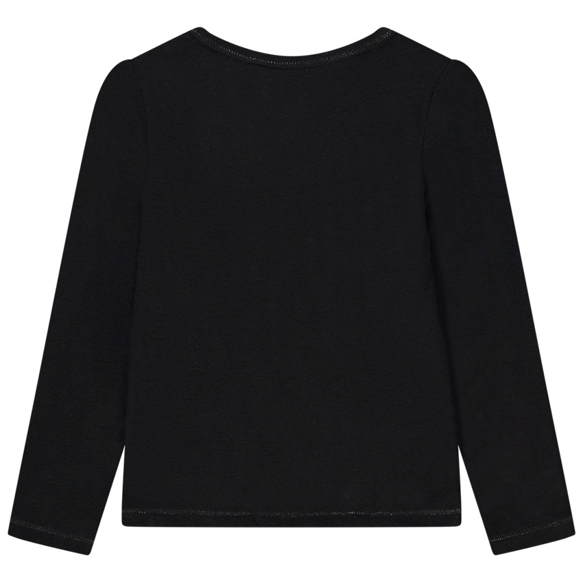 T-shirt manches longues print fantaisie pailleté pour fille 