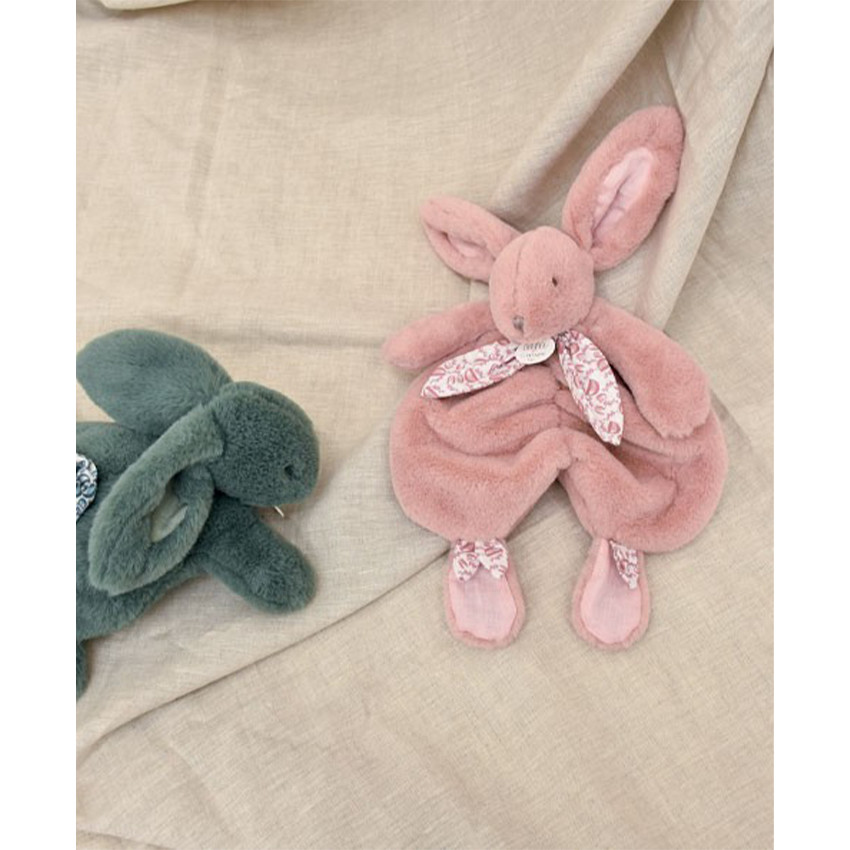 Doudou Lapin plat 29cm Rose poudré  