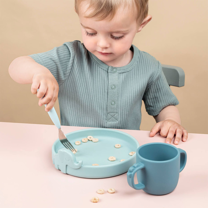 Lot de 3 couverts Easy Grip Deer Friends Bleu 