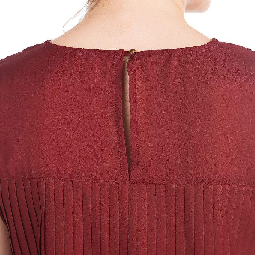 Top de grossesse manches courtes avec guipure et plis soleil 