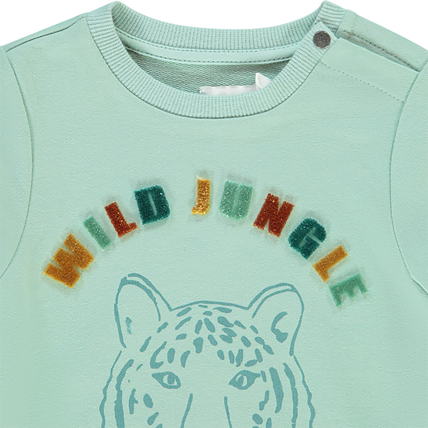 Ensemble en molleton sweat print tigre + jogging pour bébé garçon 