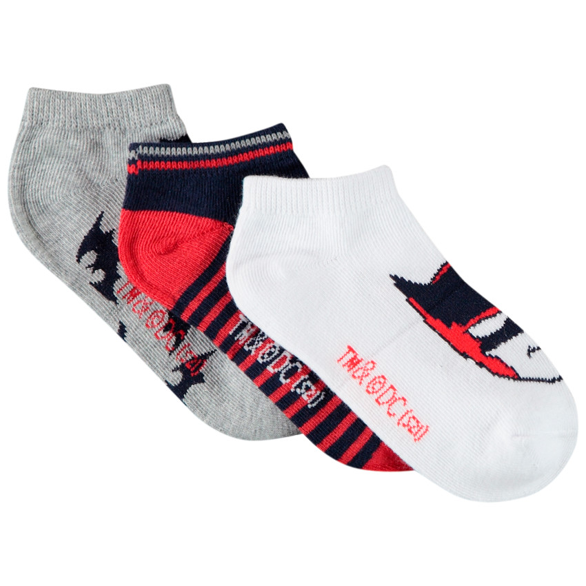 Lot de 3 paires de chausettes courtes Batman pour enfant garçon Main Lot de 3 paires de chausettes courtes Batman pour enfant garçon