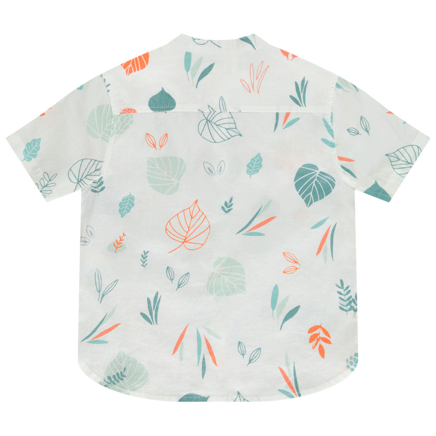 Chemise manches courtes col mao et imprimé fantaisie pour garçon 