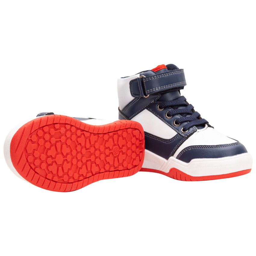 Baskets montantes tricolores avec scratch et lacet du 28 au 35 