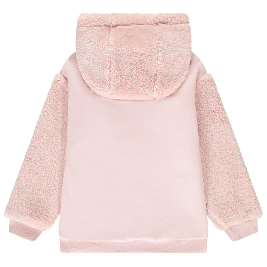 Sweat à capuche long et oversize effet fausses fourrure pour fille  
