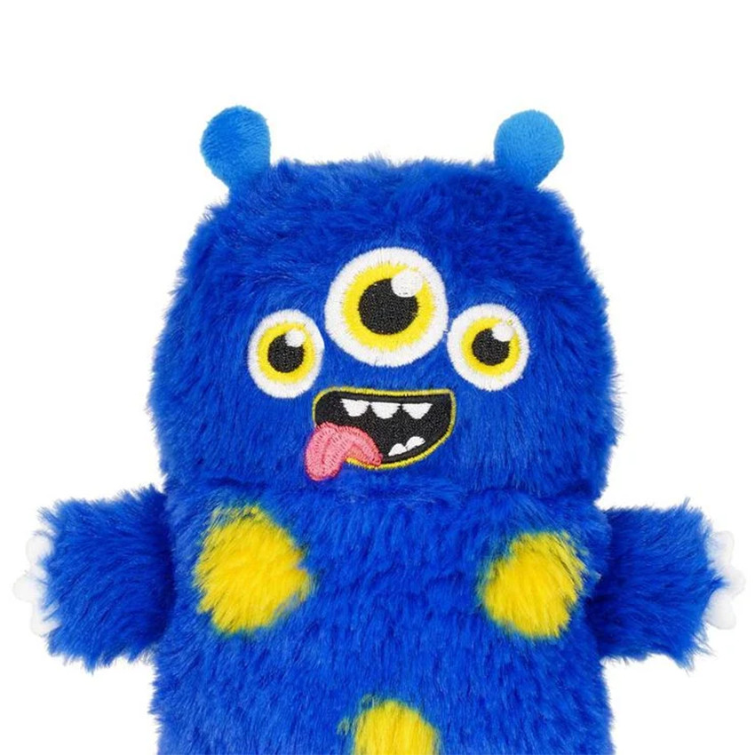 Trousse ronde en peluche Monster bleu 