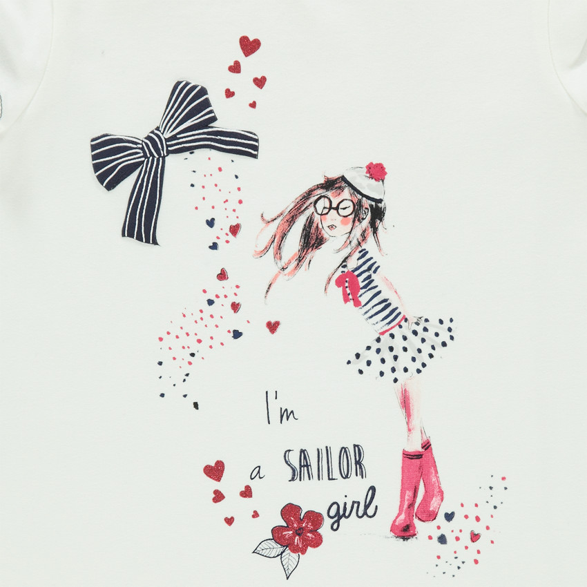 Ensemble de plage tee-shirt printé et cycliste à pois 