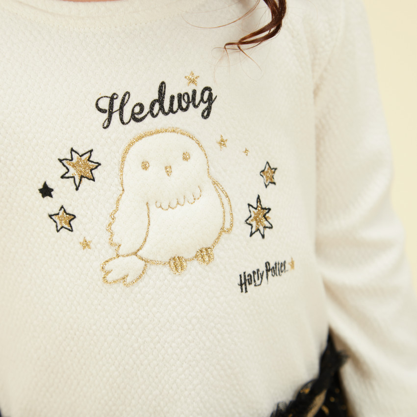 Robe bi-matière avec patch Harry Potter Warner pour bébé fille 