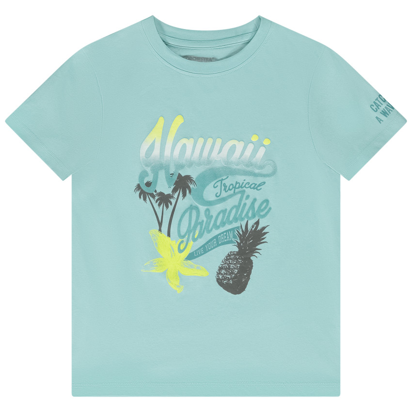 T-shirt manches courtes en jersey print Hawaii pour garçon