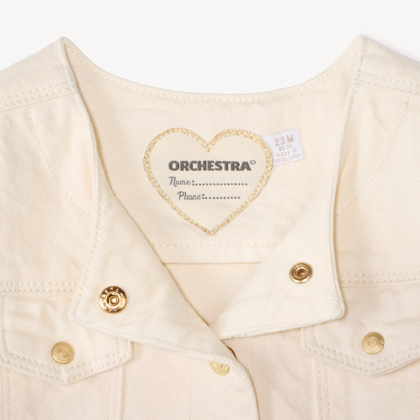 Veste en jean pressionnée pour bébé fille 