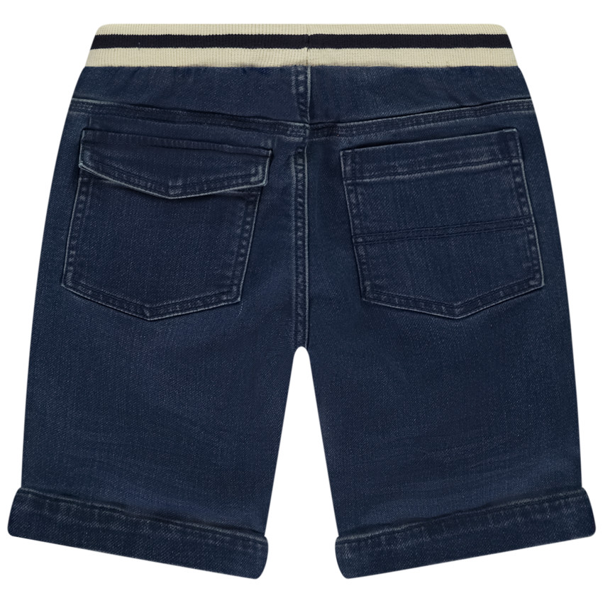 Bermuda effet jean taille élastiquée à rayures pour garçon 
