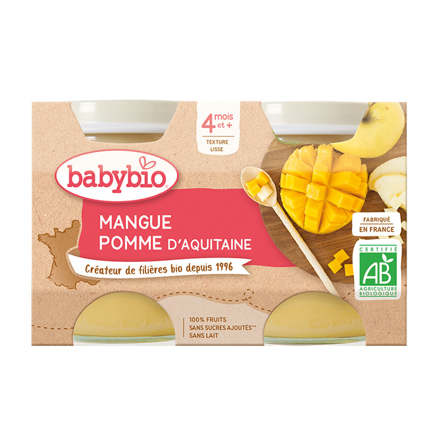 Petit pot mangue pomme d'Aquitaine bio - 2x130g Main Petit pot mangue pomme d'Aquitaine bio - 2x130g