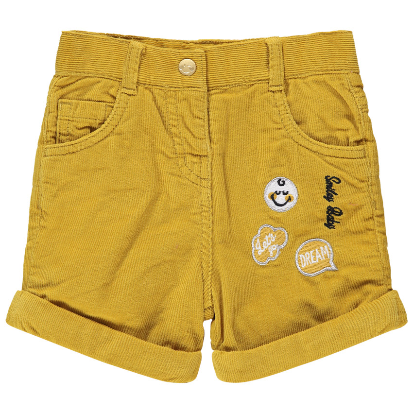 Short en velours côtelé à badges Smiley 