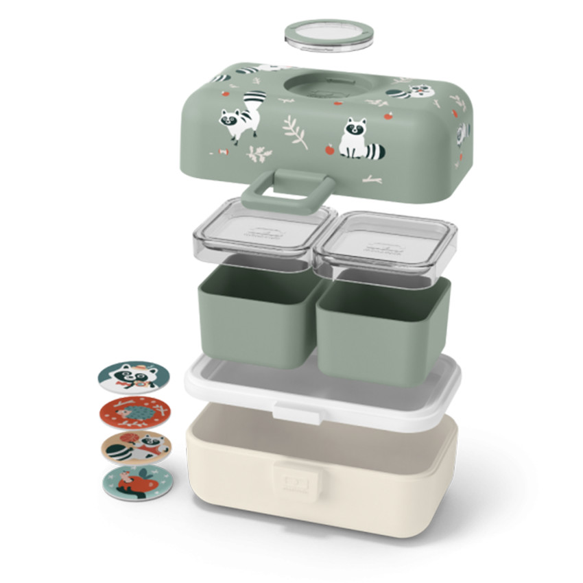 Lunchbox Tresor - Racoon 800ml - Vert (Monbento) - Image 1