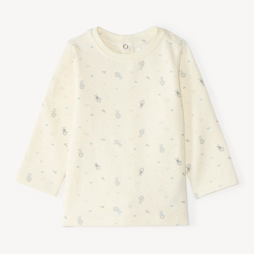 Ensemble salopette et t-shirt bébé garçon motifs robots 