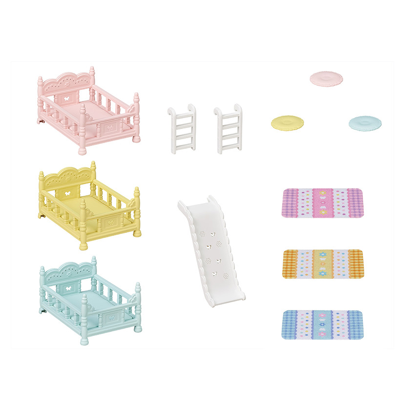 Set lits superposés avec toboggan 