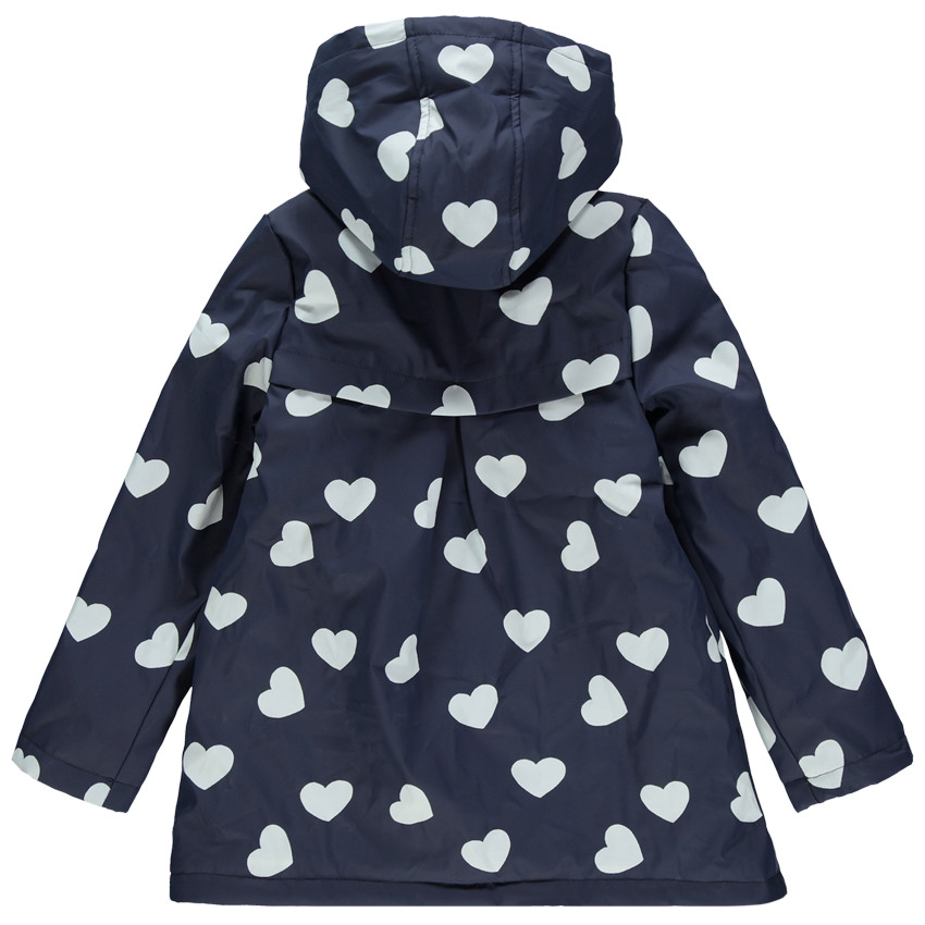 Parka en gomme à pois doublée sherpa pour enfant fille 