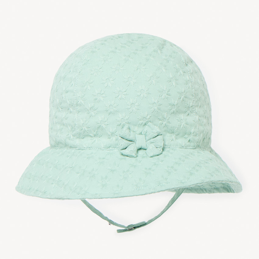 Charlotte en broderie anglaise avec nœud pour bébé fille