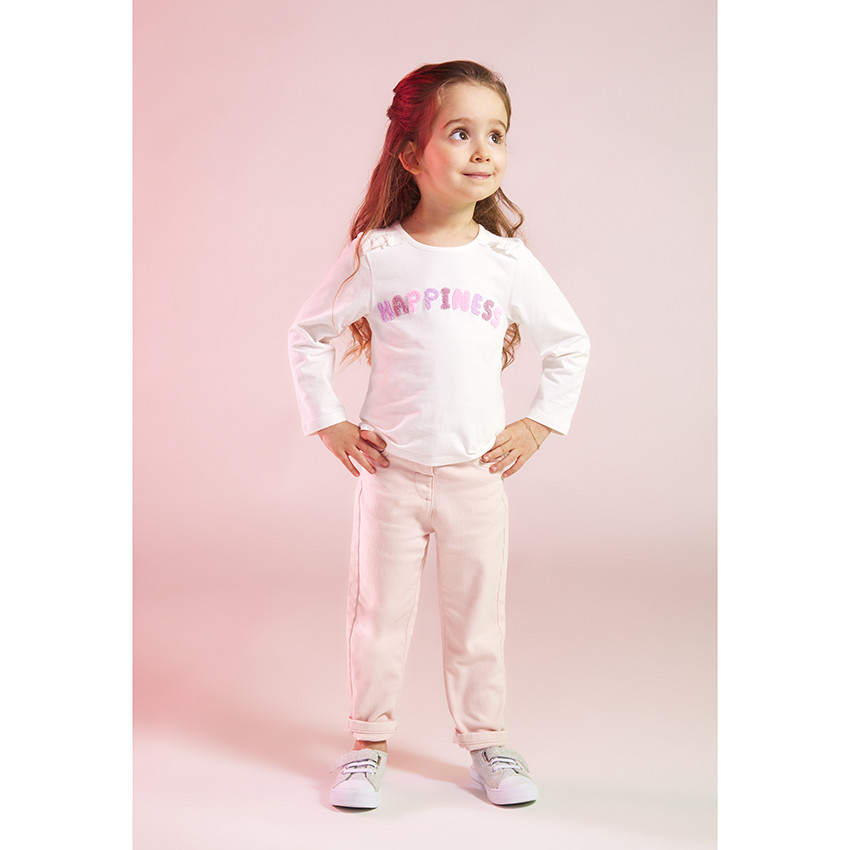 Pantalon en toile uni coupe slim 