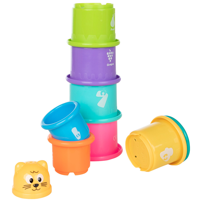 Jouet de bain tasses empilables x9 