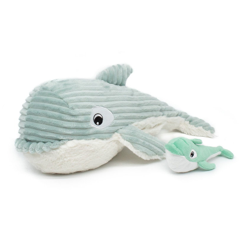Peluche Ptipotos maman orque et son bébé - Menthe 