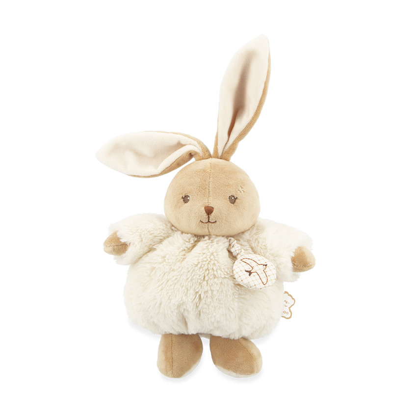 Peluche musicale lapin Patapouf 17cm crème 