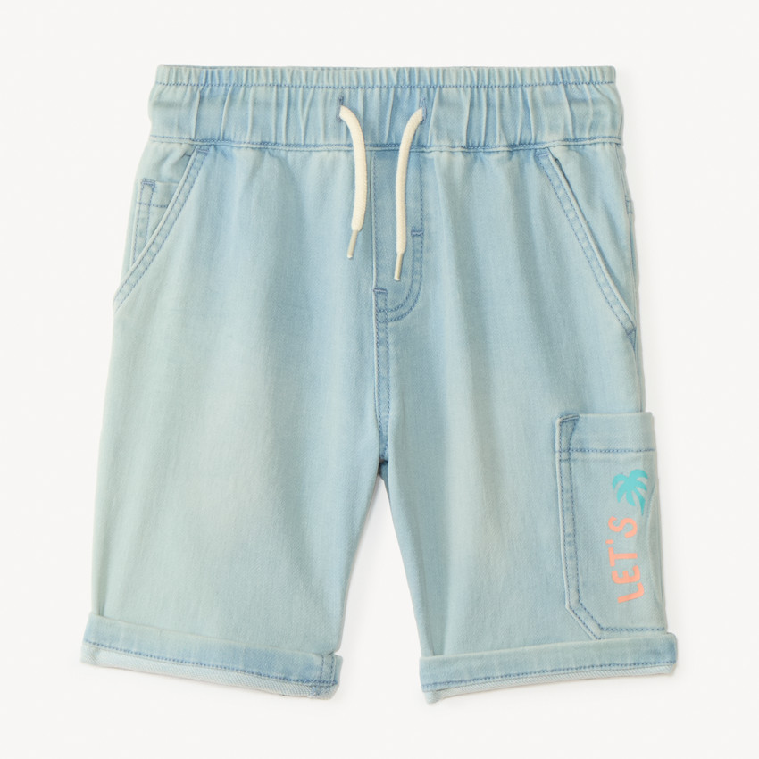 Bermuda effet jean à poche printée pour garçon 