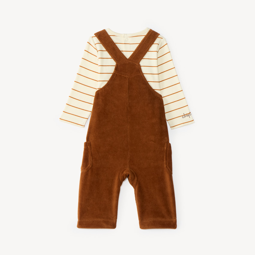 Ensemble 2 pièces bébé garçon t-shirt et salopette brodée Tic et Tac Disney 