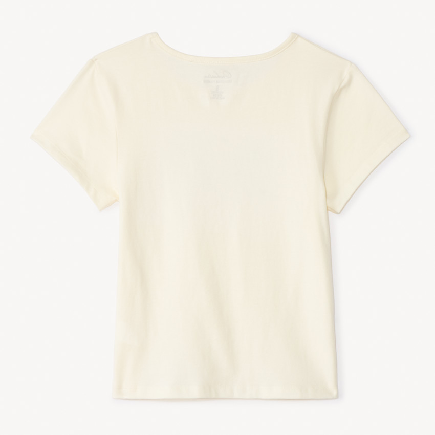 T-shirt manches courtes strass et fleurs 3D pour fille 