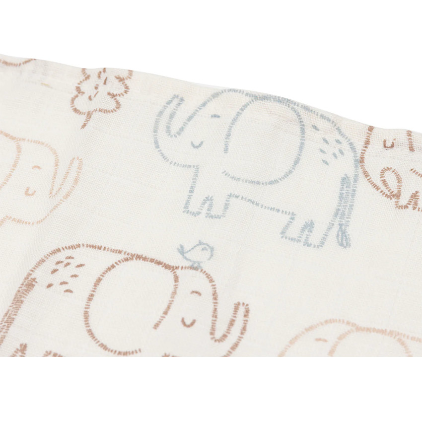 Lange Tetra gaze de coton Small - 70x70 cm - Elephant Tales - 3 pcs 