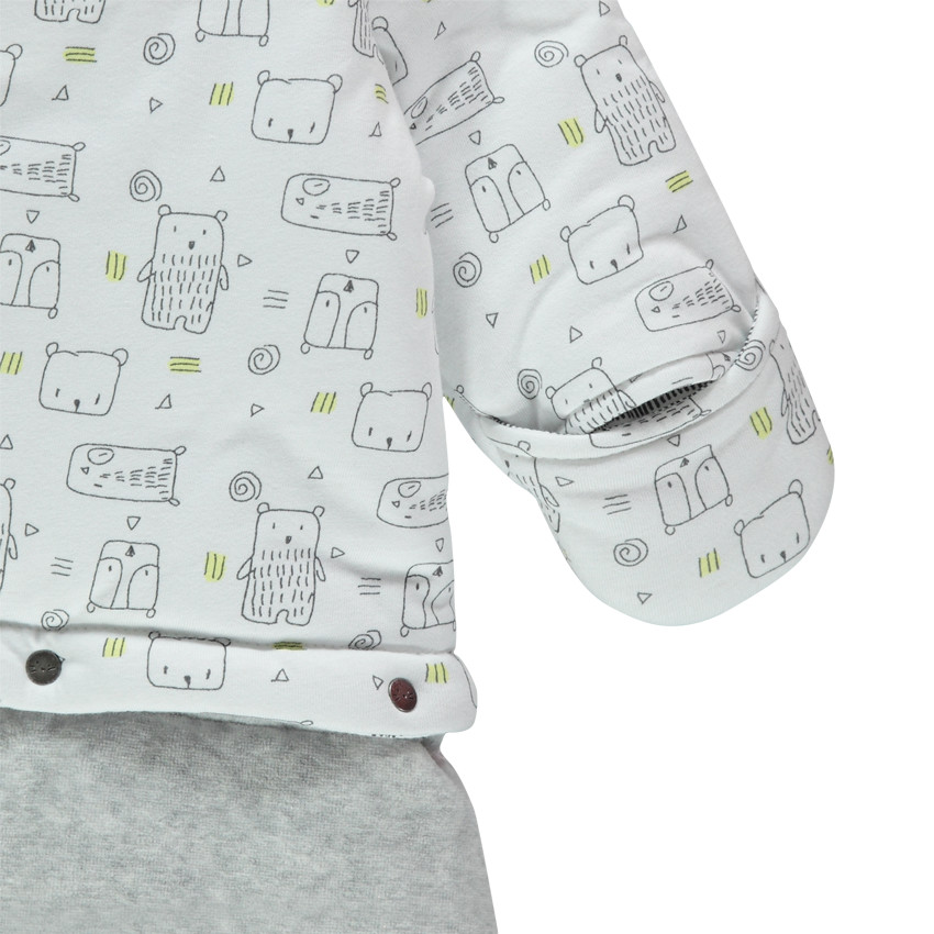 Nid d'ange en velours et jersey avec bas amovible 