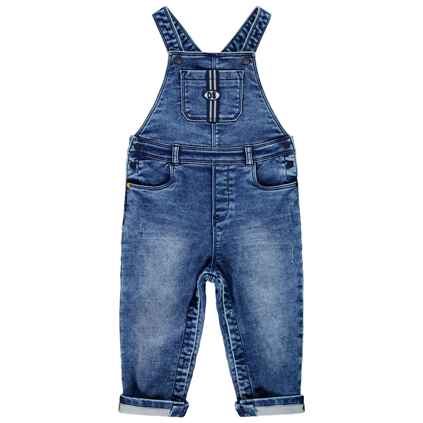 Salopette longue en denim like pour bébé garçon 