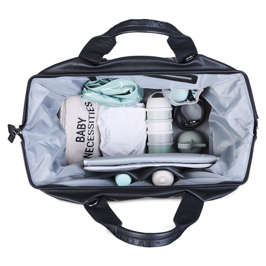 Sac à langer Mommy Bag Signature Simili cuir Noir 