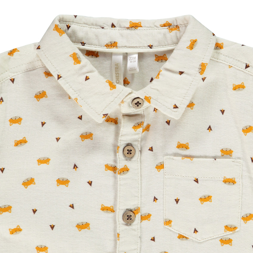 Ensemble avec chemise imprimée et pantalons à patch pour bébé garçon 