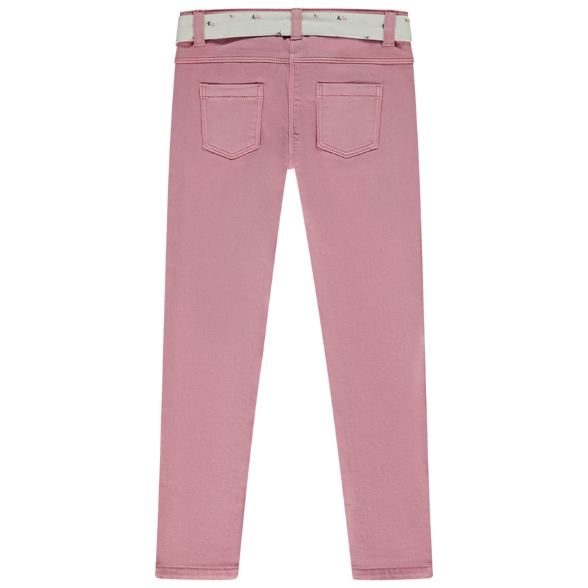 Pantalon slim + ceinture à nouer pour fille 