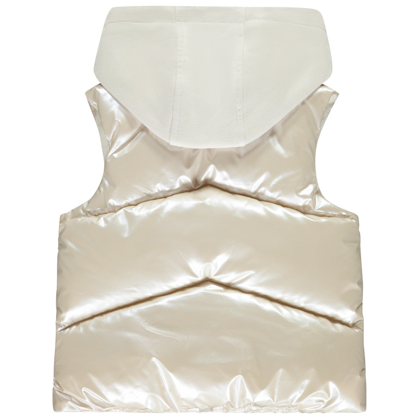 Doudoune sans manches bi-matière effet nacré pour bébé fille 