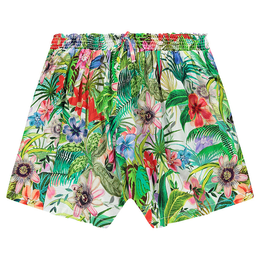 Junior - Jupe-culotte en voile imprimé tropical 