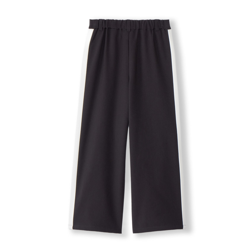Pantalon droit uni à bandes latérales pour fille 