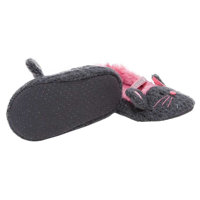 Chaussons fantaisie en tricot forme souris 