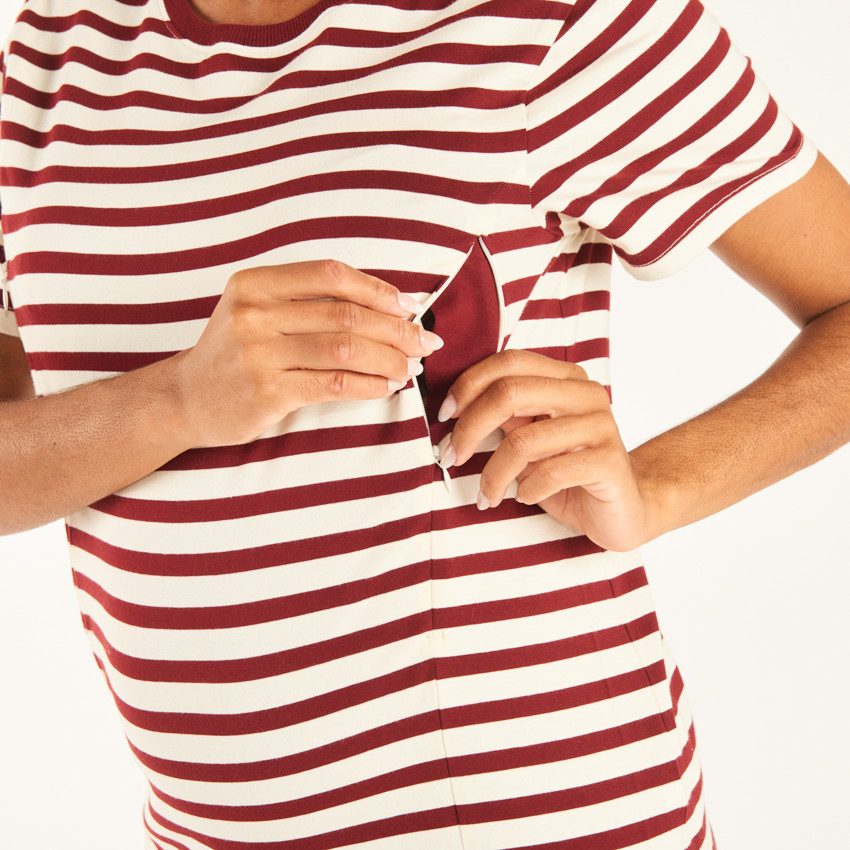 T-shirt manches courtes d'allaitement pour femme 