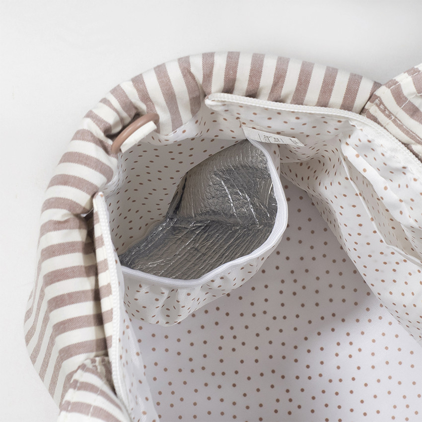 Sac à langer Praliné à rayures - Moka 