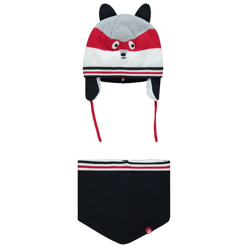 Bonnet et snood en tricot doublés sherpa 