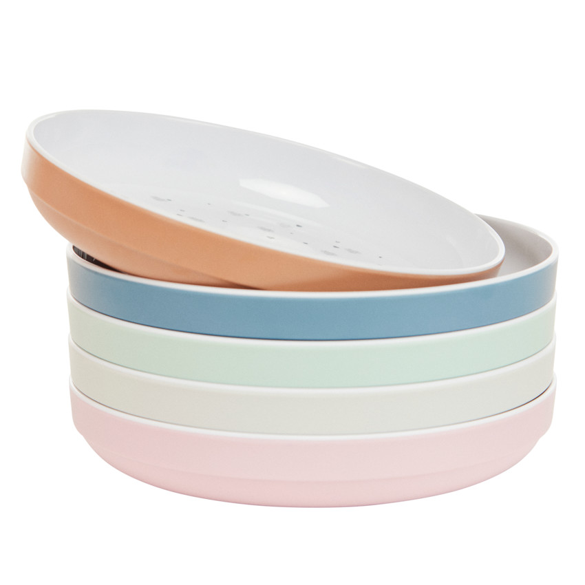 Assiette en mélamine imprimé cœurs vert 