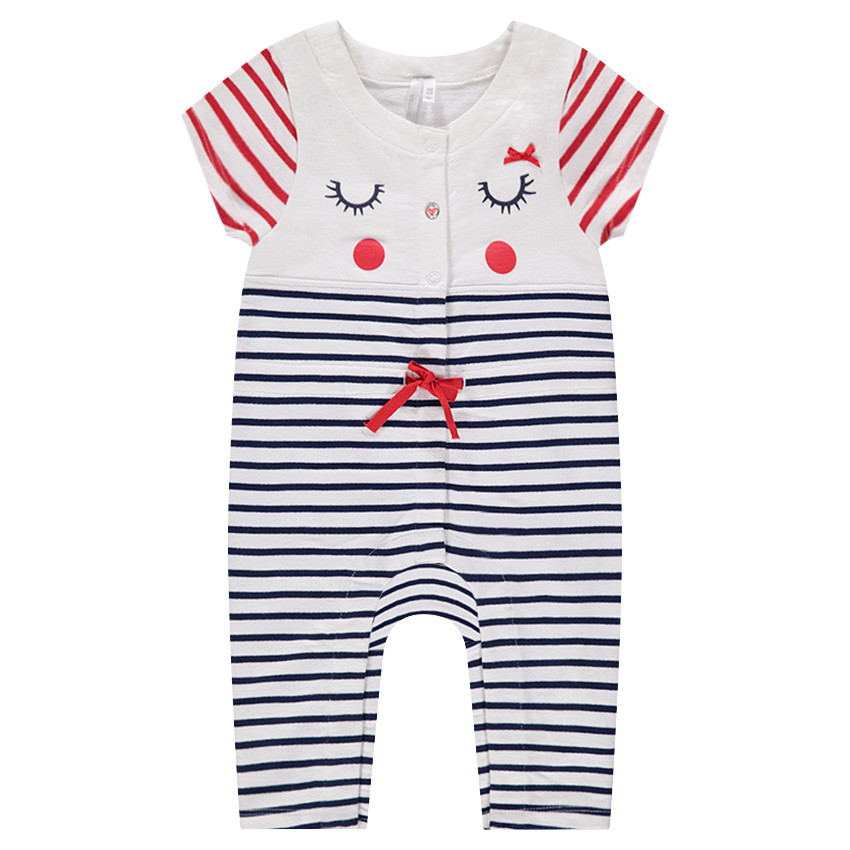 Combinaison en molleton léger avec rayures et détails printés 