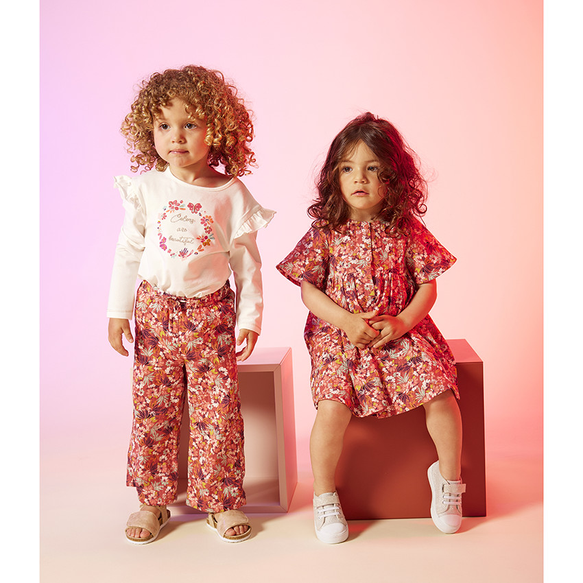 Pantalon fluide imprimé fleuri pour bébé fille 
