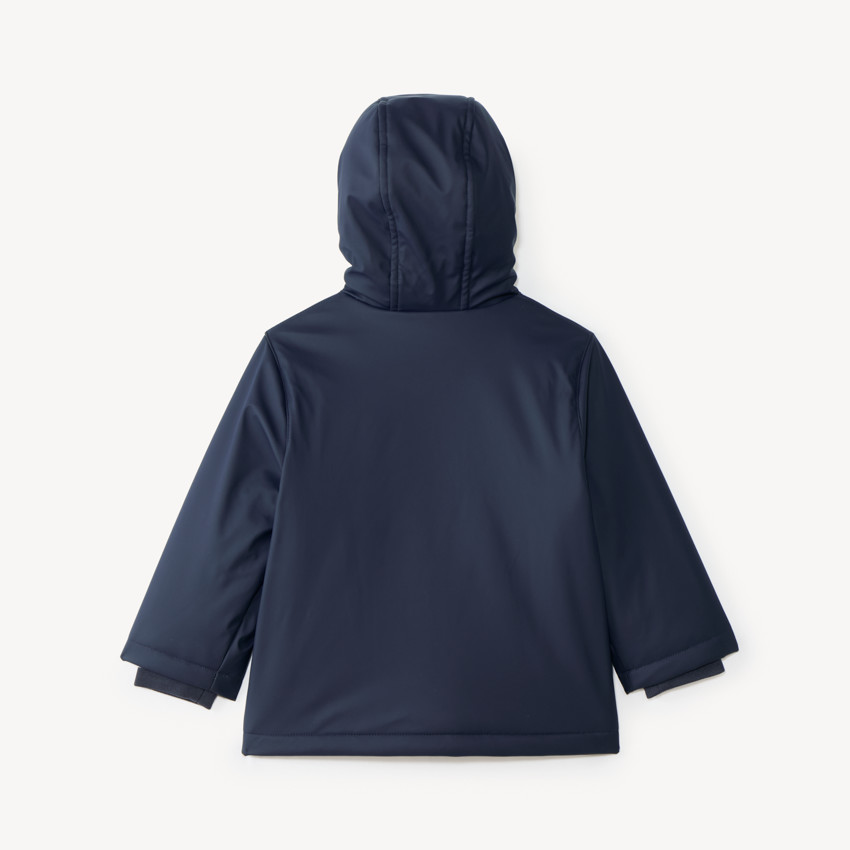 Parka gomme bébé garçon doublée micropolaire à capuche à oreilles 